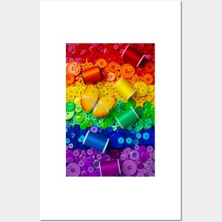 Yellow Butterfly With Rainbow Buttons Posters and Art